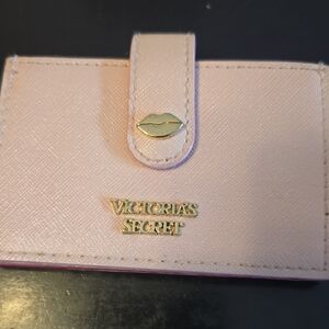 Victoria's Secret Blush Card Holder with Gold Lip Detail
